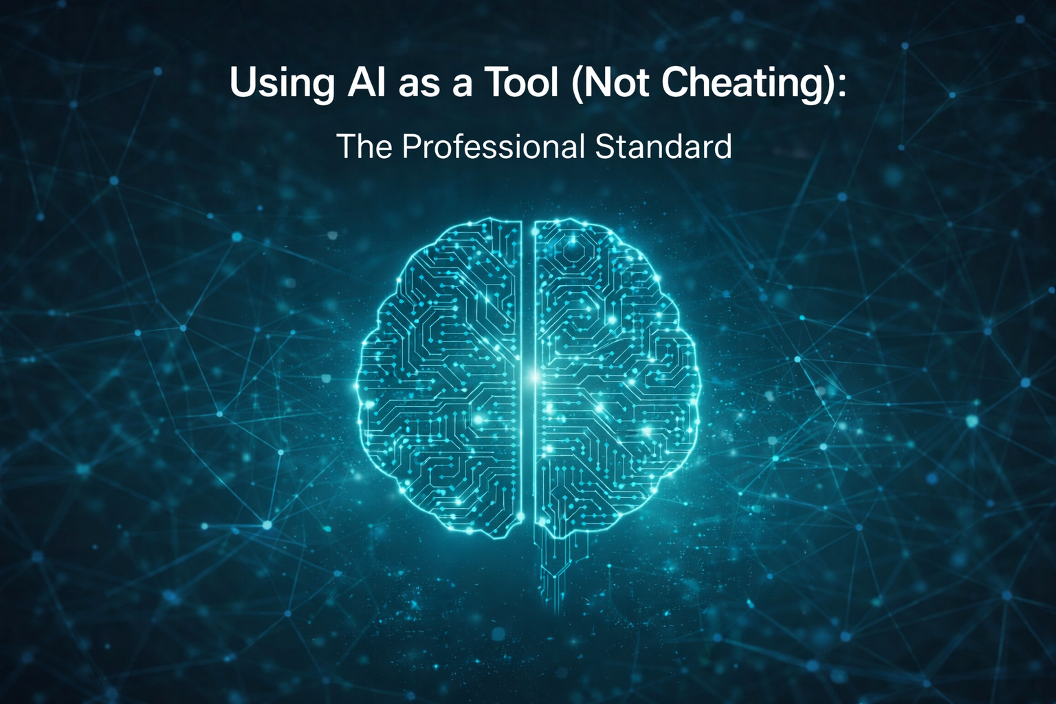 Futuristic AI circuit concept in teal